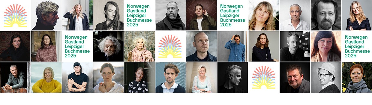 Portraitfotos einiger norwegischer Autor:innen, die auf der Leipziger Buchmesse 2025 dabei sind